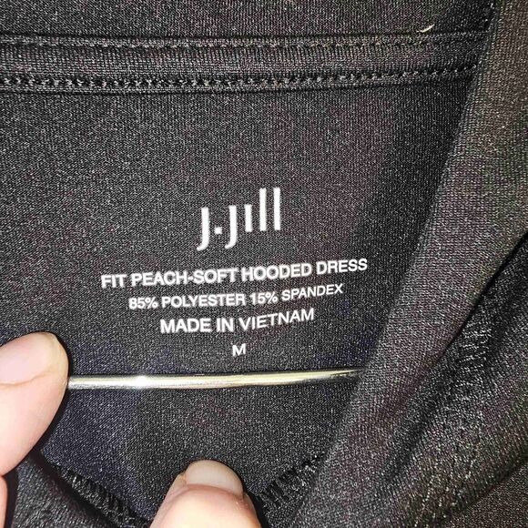 NWT J Jill Womens Black Fit Peach Soft Hooded Dress Medium - Picture 4 of 5